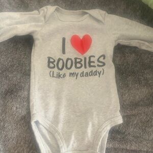 Carter's Gray and Red Long Sleeve Baby Bodysuit “I saying…